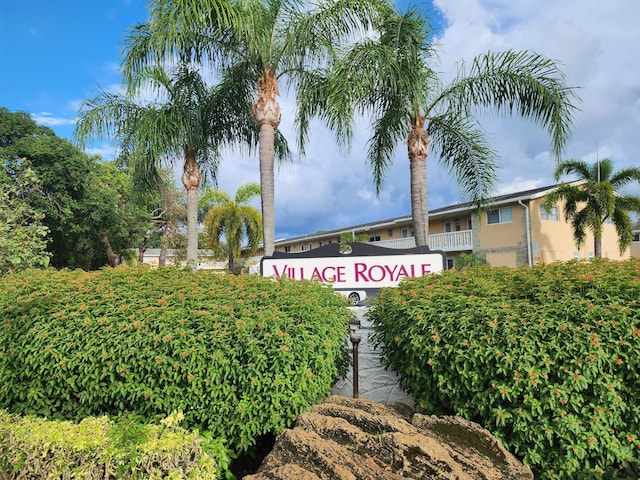 view of community sign