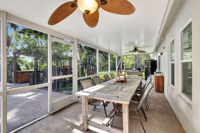 sunroom with a healthy amount of sunlight