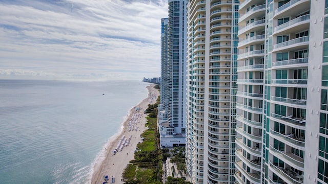 exterior space with a view of the beach