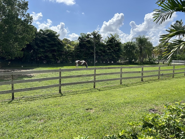 view of yard featuring a rural view