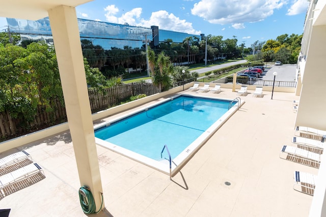 view of pool with a patio area