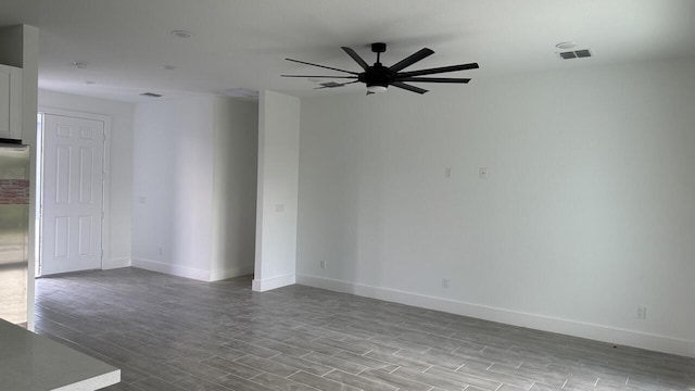 spare room with ceiling fan