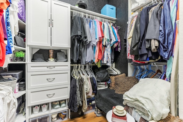 spacious closet featuring wood-type flooring