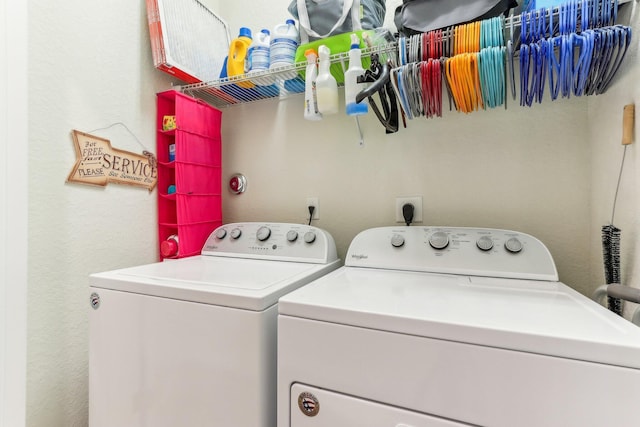 washroom featuring independent washer and dryer