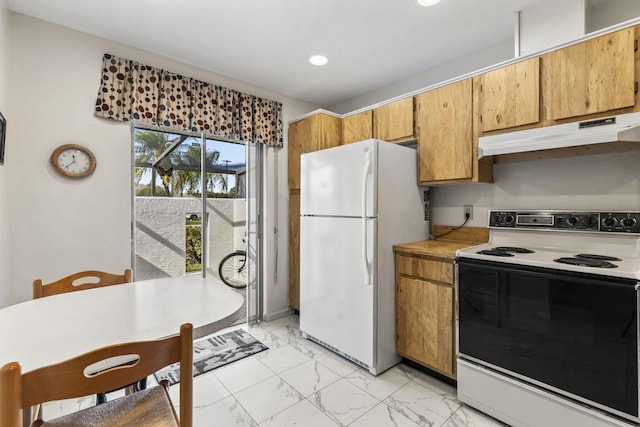 kitchen with white appliances