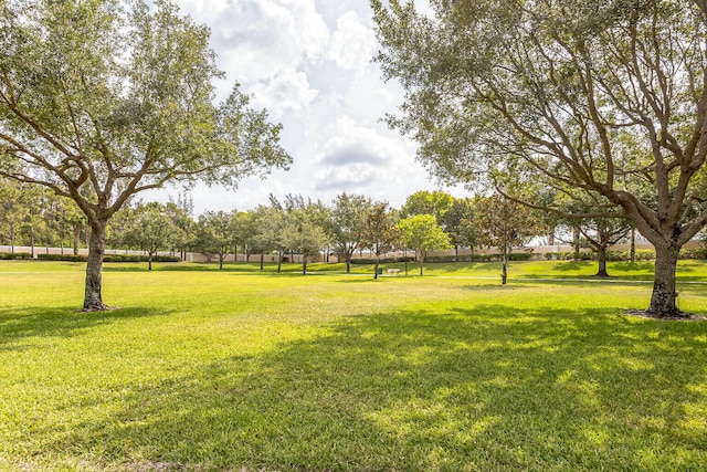 view of property's community featuring a yard