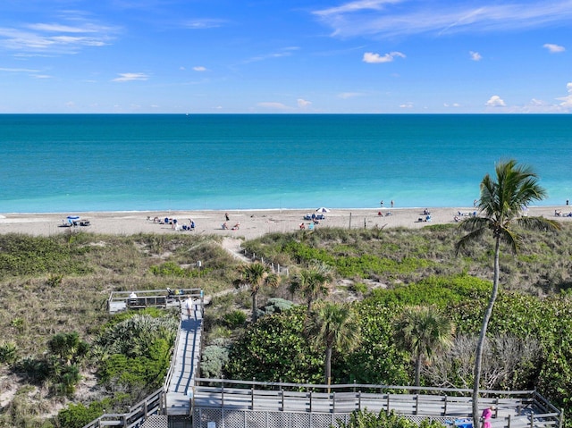 water view with a view of the beach