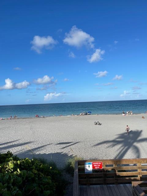 property view of water with a beach view