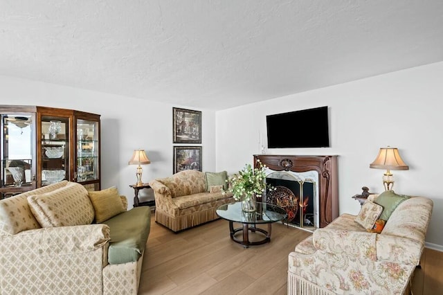 living room featuring hardwood / wood-style flooring