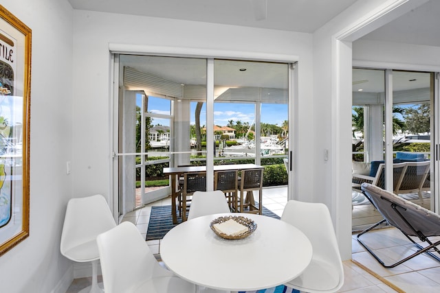 view of tiled dining area