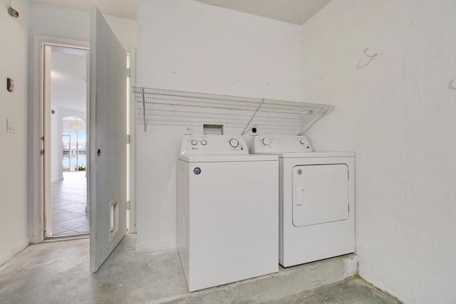 laundry area featuring washer and dryer