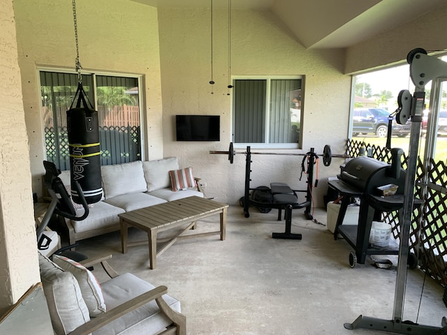 view of patio / terrace featuring an outdoor living space