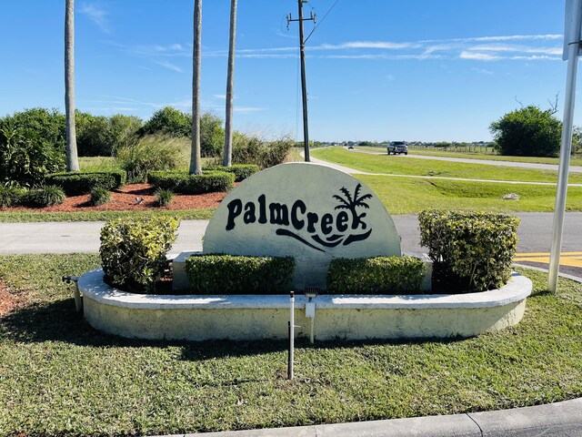 view of community sign