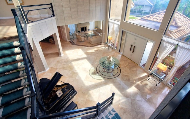 entrance foyer with a high ceiling and a wealth of natural light