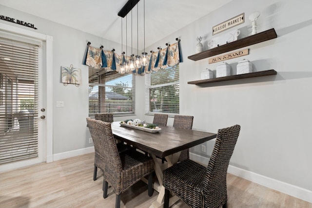 dining room with light wood-type flooring