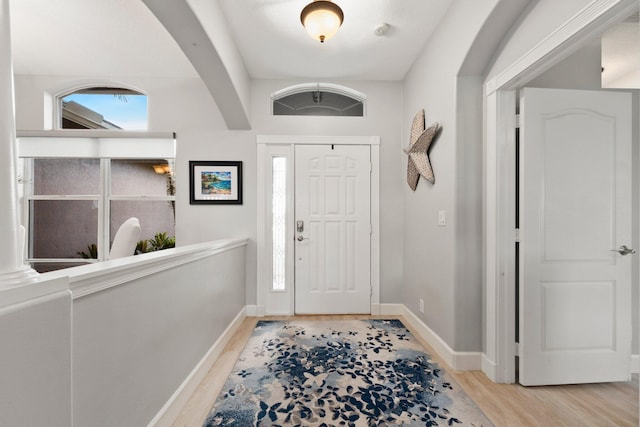 entrance foyer featuring light hardwood / wood-style flooring