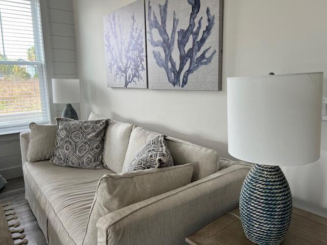 living room featuring hardwood / wood-style flooring