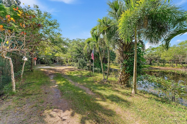 view of street featuring a water view