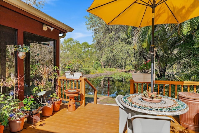 view of wooden deck