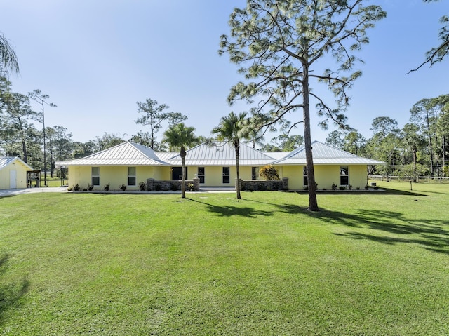 exterior space with a front yard