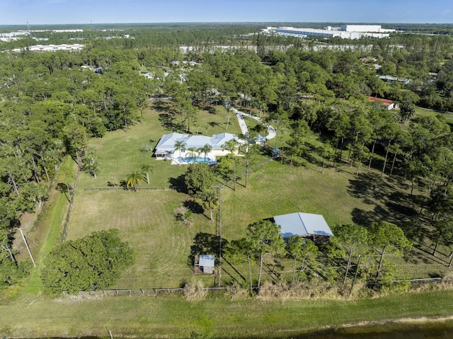 bird's eye view with a rural view