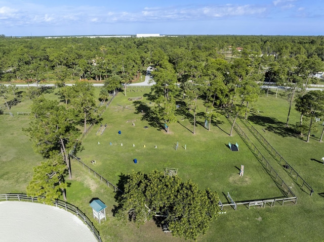 drone / aerial view with a rural view