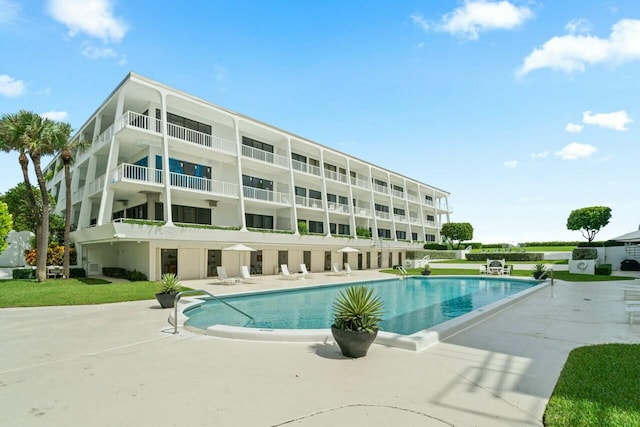 view of pool with a patio area