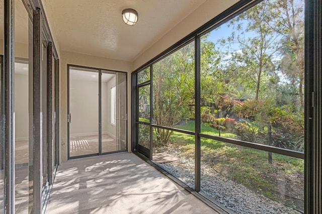 view of unfurnished sunroom