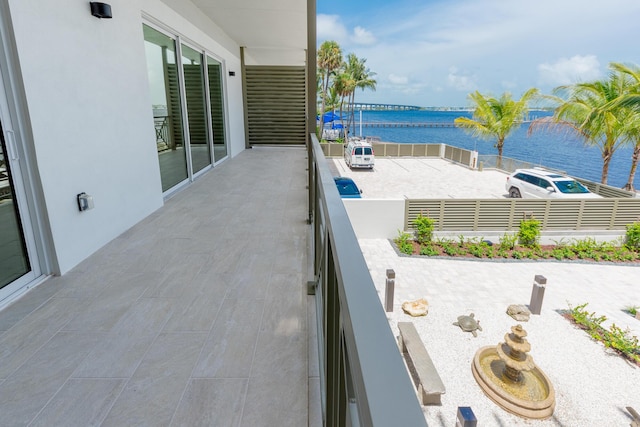 balcony with a water view