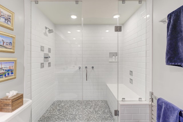 bathroom with walk in shower