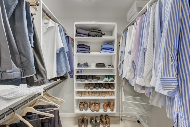 view of walk in closet