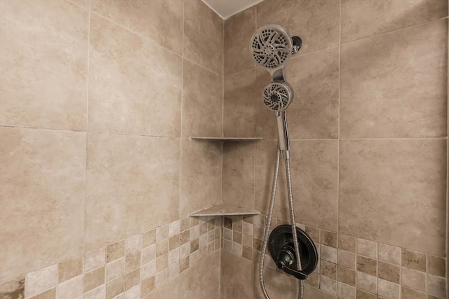 room details featuring tiled shower