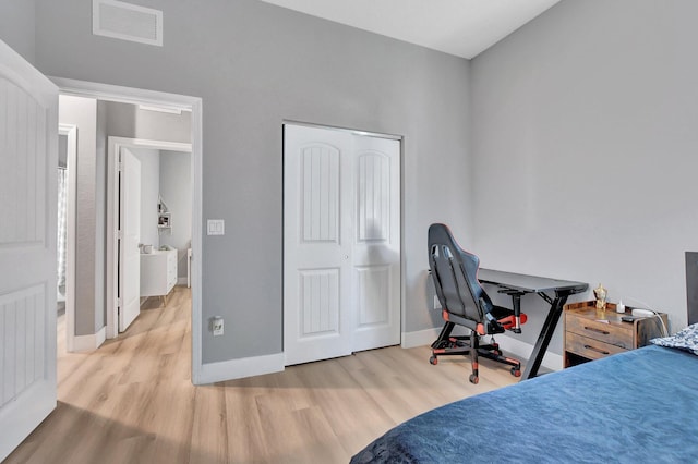 bedroom featuring light hardwood / wood-style floors