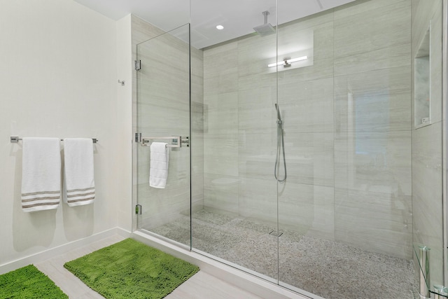 bathroom with an enclosed shower