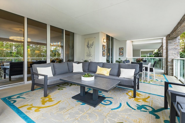 view of patio featuring an outdoor hangout area