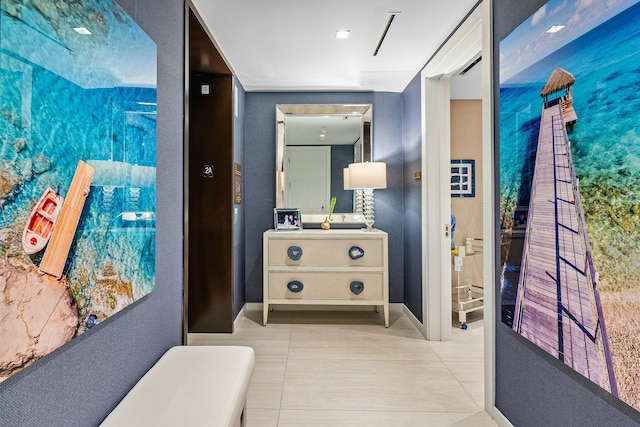 corridor with baseboards