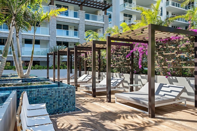 view of patio with a pergola