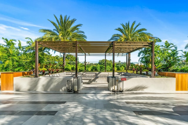 view of property's community with a pergola