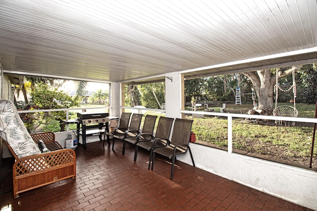 view of sunroom