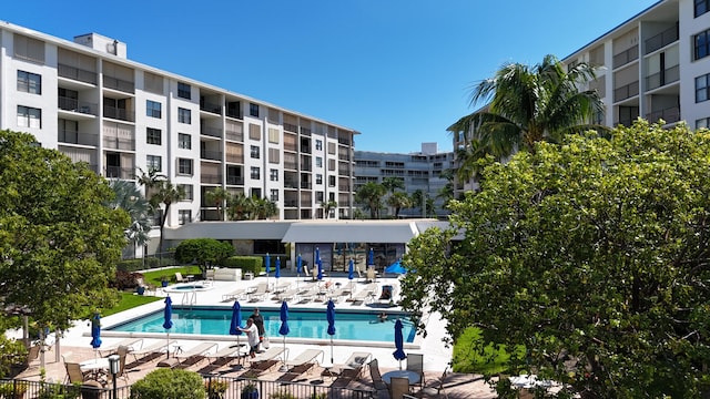 view of pool with a patio area