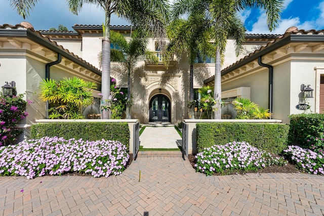 view of front of property featuring french doors