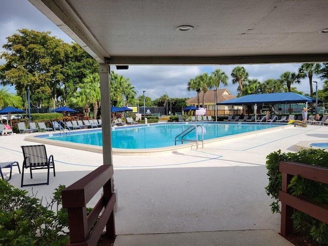 view of pool with a patio area