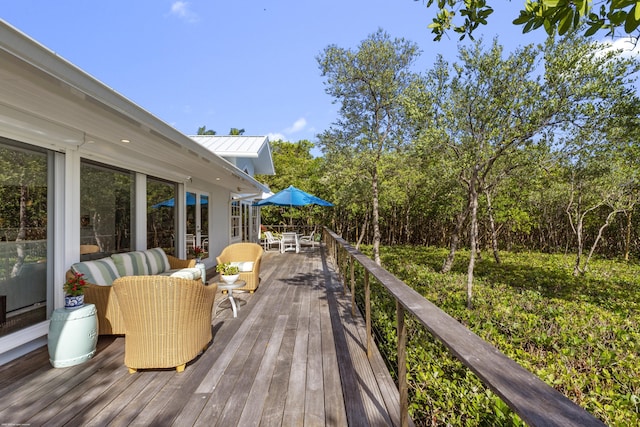 view of wooden deck