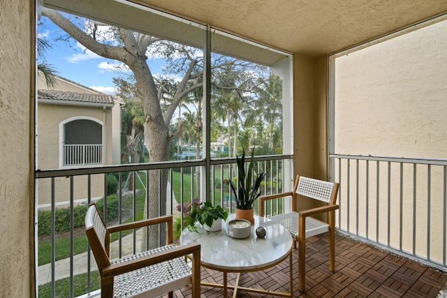 view of sunroom