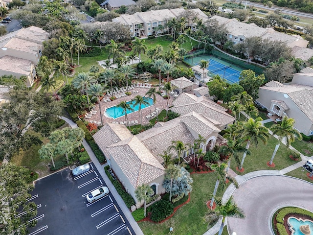 aerial view with a residential view