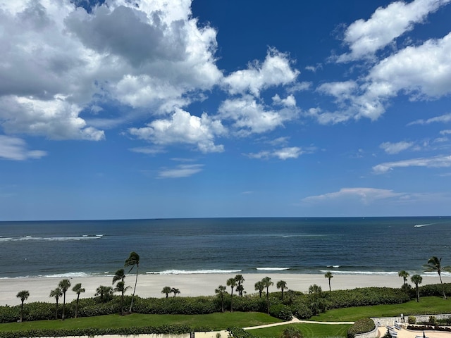 water view with a view of the beach