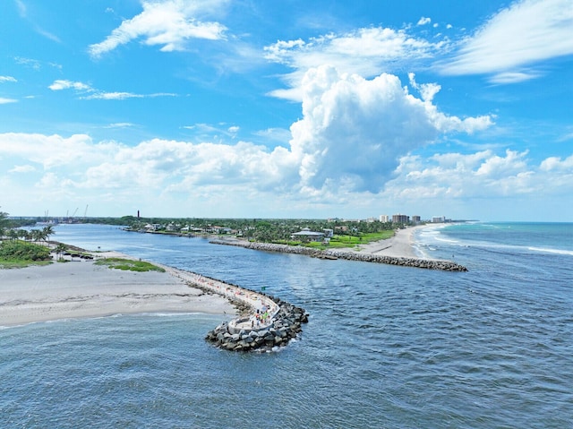 water view featuring a beach view