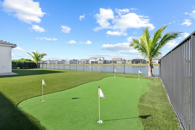 view of home's community with a water view