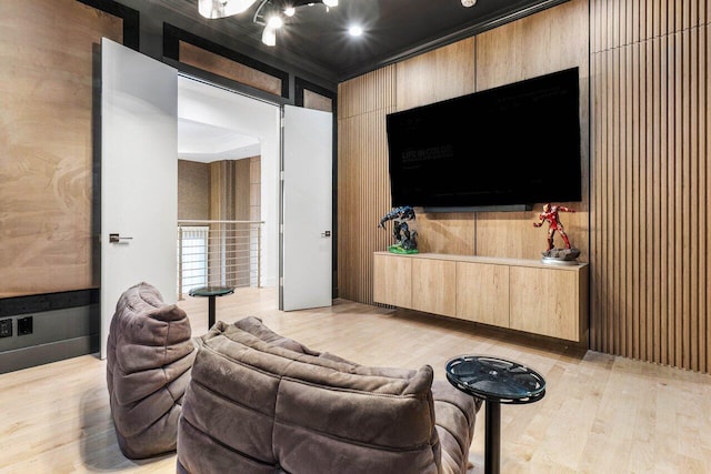 living room featuring light hardwood / wood-style floors