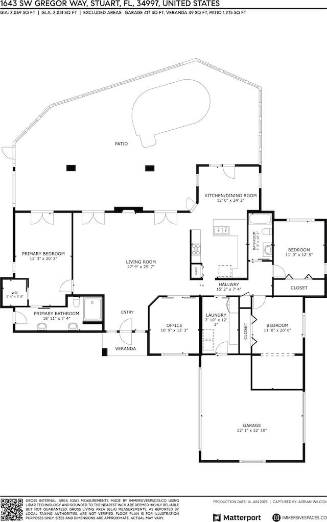1643 SW Gregor Way, Stuart, FL 34997 - view of floor plan / room layout